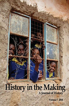 African school children at a window
