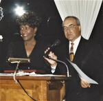 Bonnie Johnson acknowledged with an award